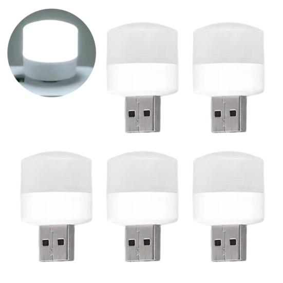 5/10Pcs Mini Circular LED Lights Bedside Lamps Flicker-Free Non-Glare Energy-Saving Plug-and-Play USB Lights