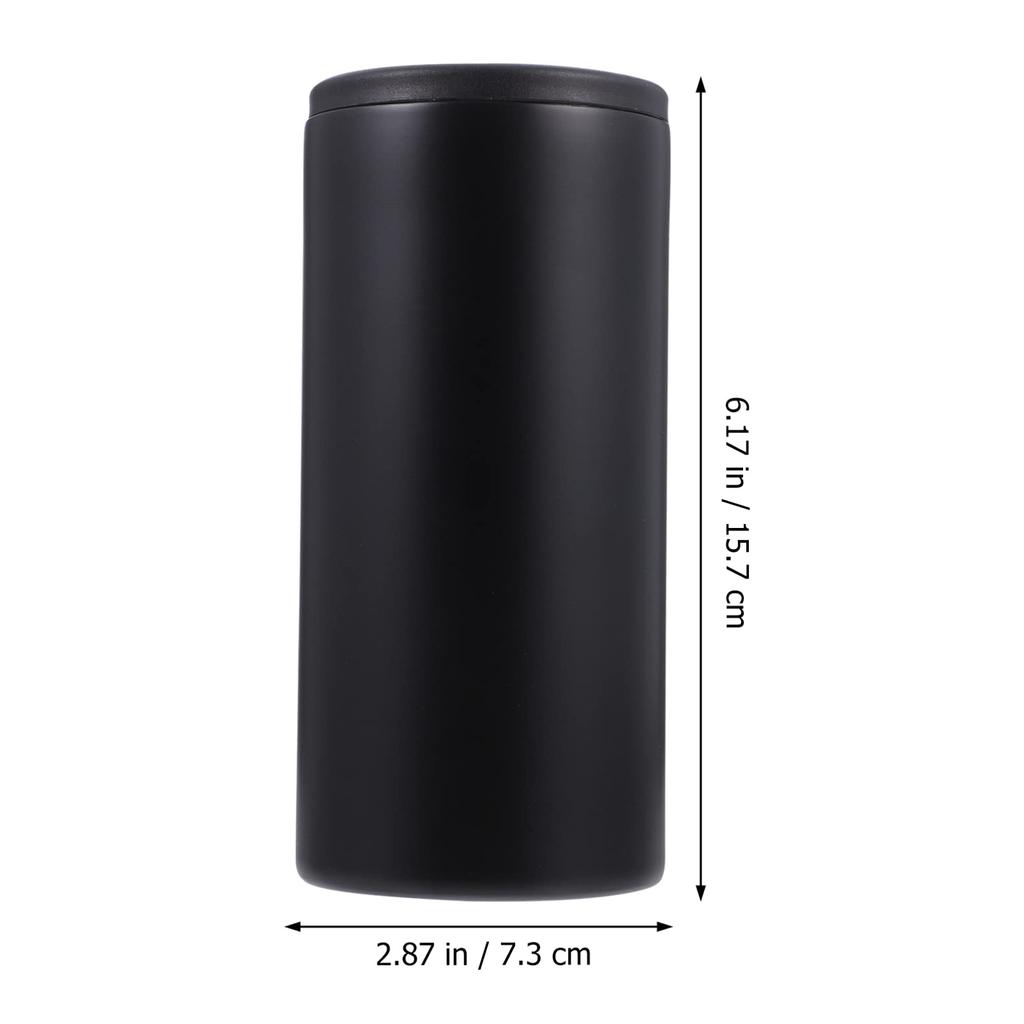 Cabilock Insulated Skinny Cooler for Beer, Hard Drinks, Double Wall Vacuum Insulated Drink Holder, Water Bottle, Insulated Mug, Black