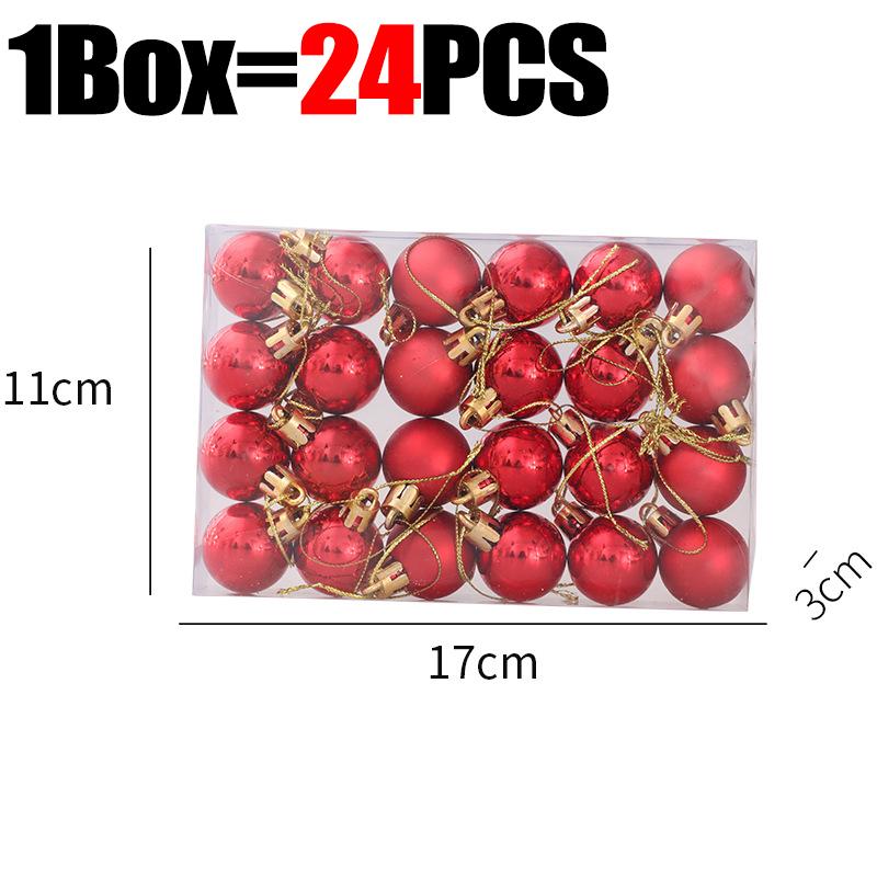 3cm Christmas Balls Gifts Xmas Tree Decorations Gift Hanging Pendants Bauble Party Wedding Plastic Ornament Balls Kids Toys