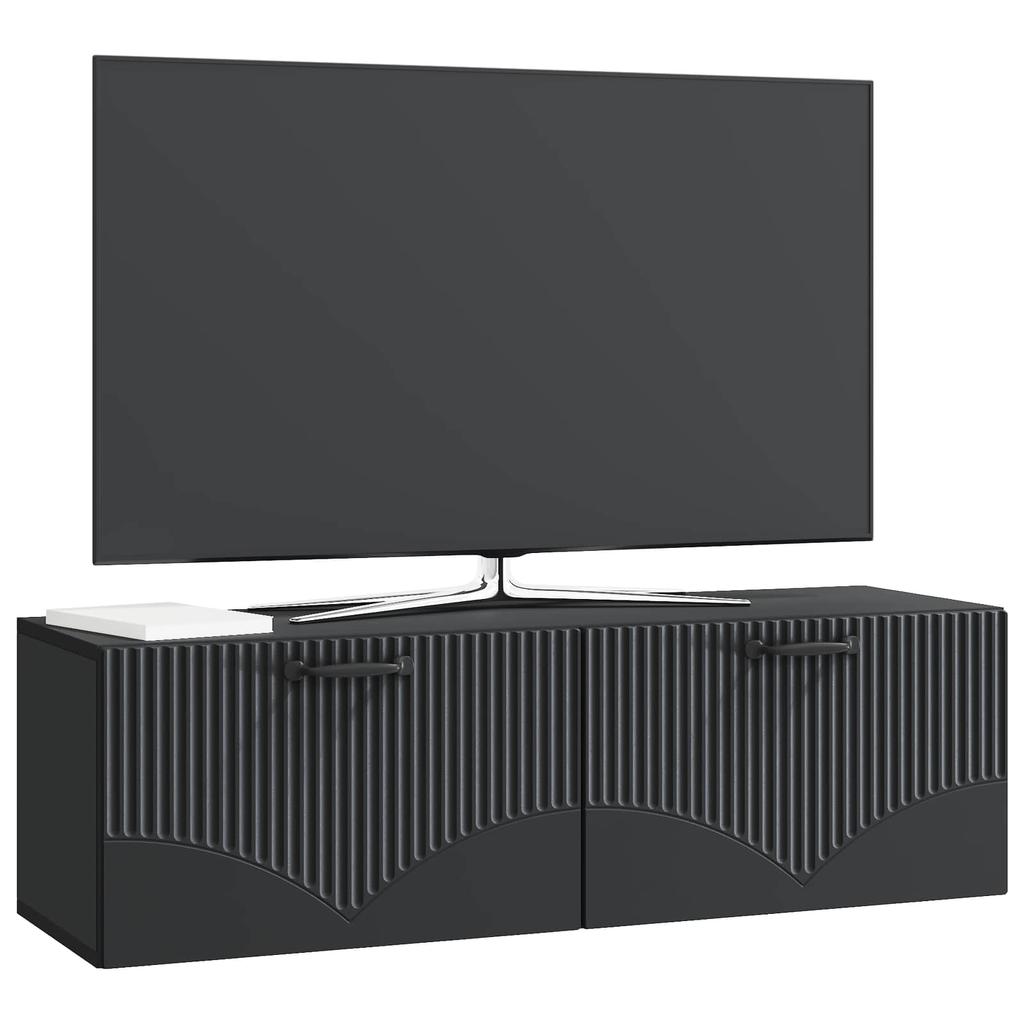 Wall Mounted TV Cabinet Black 98 x 31 x 30 cm Engineered Wood