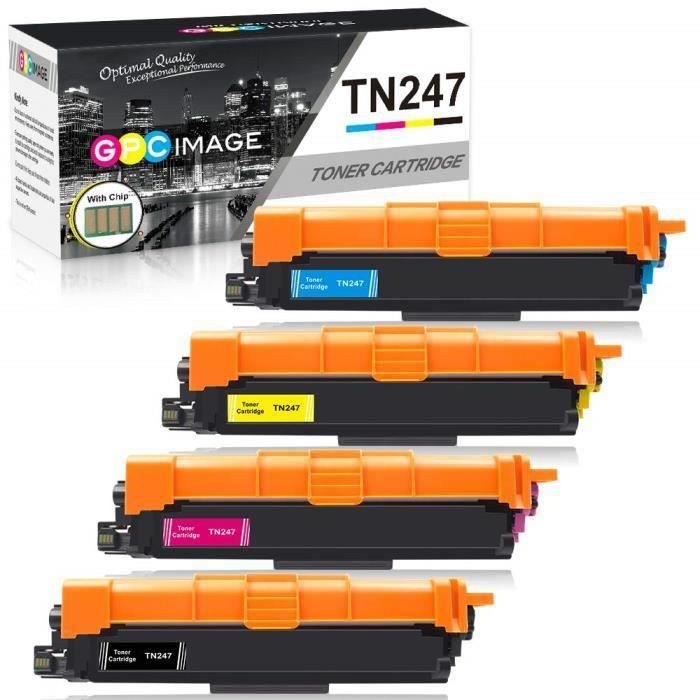 Avec Puce - GPC Image Lot de 4 Toners Remplaçant pour Brother TN247 TN-247 TN243 TN-243 Compatible pour Brother MFC-L3770CDW HL-L3