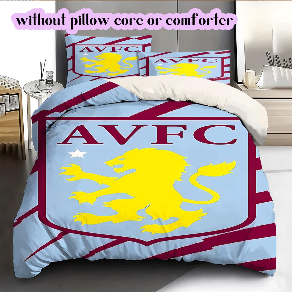 Team football Pattern Bedding Quilt Set Quilt Cover Pillowcase Home Decoration Birthday Gift (1 * duvet cover + 2 * pillowcase, without core)