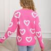 Ladies' Fashionable Heart-shaped Sweater, Loose And Versatile Valentine's Day Knitted Pullover Sweater