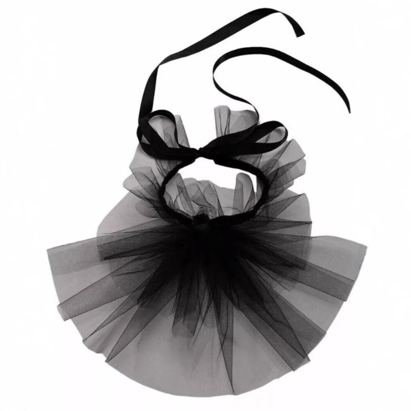 

Women Fashionable Victorian Layered Mesh Detachable Faux Collar Elizabethan Styles Neck Ruff Choker for Colonial Costume 1 чёрный