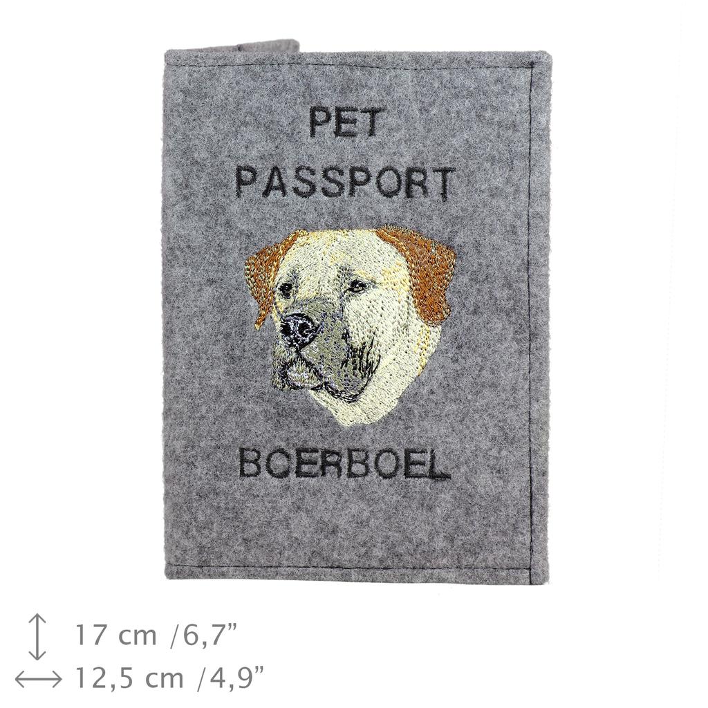 Boerboel, South African Mastiff - Dog passport case, document case, gift for the traveller from the Art-Dog brand