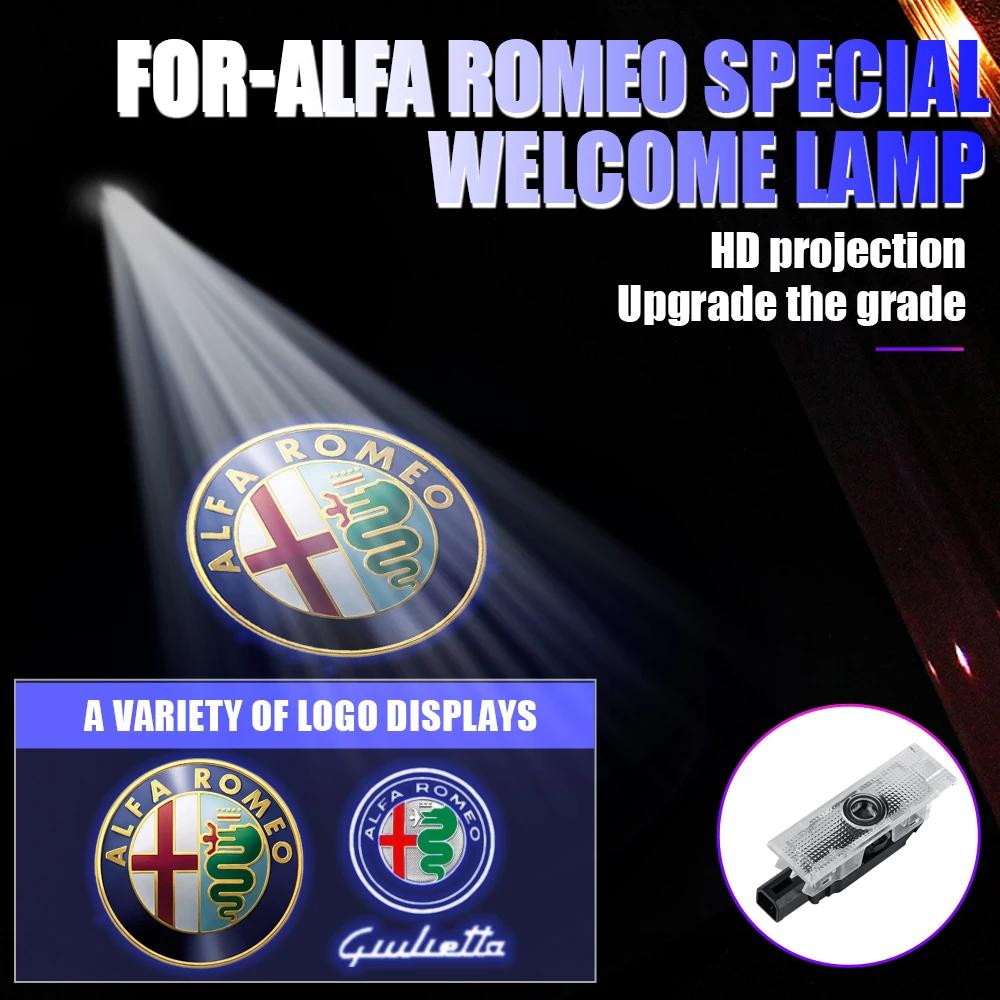 Car Stickers For Alfa Romeo 2PCS LED Ghost Shadow Car Door Welcome Light Cars Decorative Accessories For Alfa Romeo Giulietta St