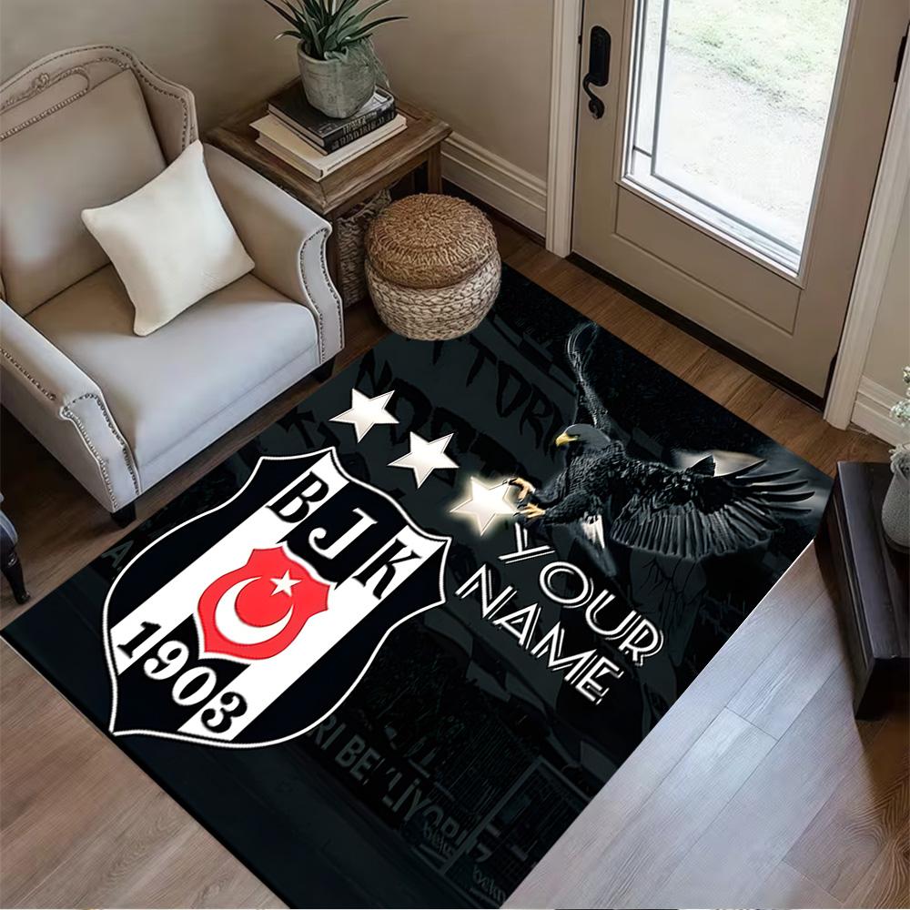 Beşiktaş Pride Glory Customize Text Carpet Suitable for Living Rooms Playrooms Decorate Room Bedrooms Anti-slip Rug Decorate Offices
