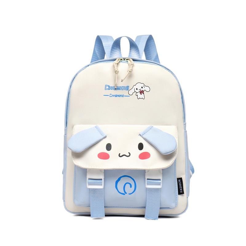 (Black) Kuromi Cinnamoroll Melody Pompomurin Backpack Zipper Waterproof Large Capacity