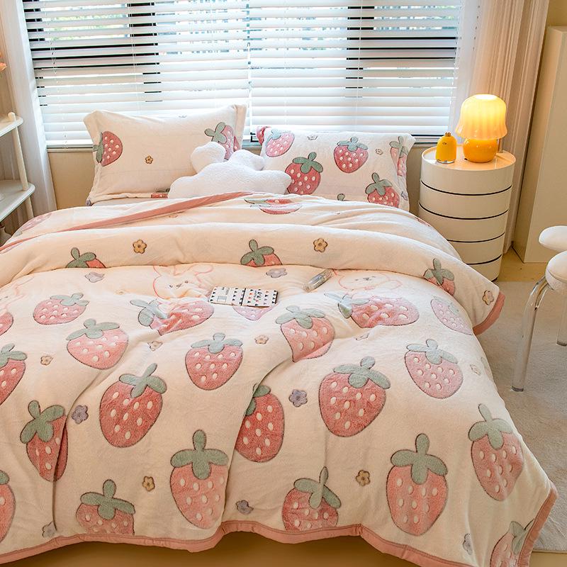 Double-Sided Plush Flannel and Wool Winter Throw Blanket 48x74cm Pair of Pillowcases