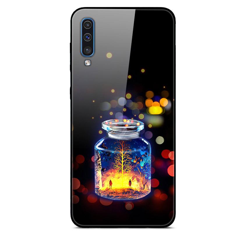 For Samsung A50 Case A51 Tempered Glass Planet Space Cover Glass Back Case for Samsung Galaxy A50S A51 A50 A 50 Fundas Coque