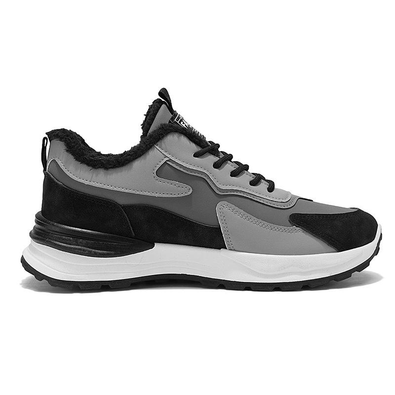 Men's shoes winter velvet sports shoes men's trend versatile thick-soled thickened warm cotton shoes casual dad shoes men