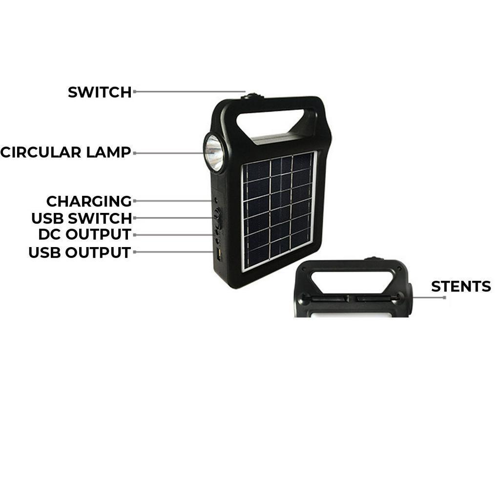 Kit Sistem Generator Solar 4000MAH Încărcător Solar USB Lumină de Urgență Cu 4 Becuri LED 4 Capete Cablu de Încărcare USB pentru Camping 2W/6V