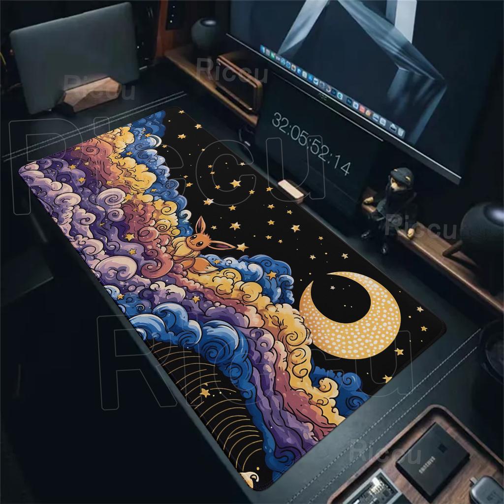 Game Card Pad Anime Gaming Keyboard Pad Pokemon Eevee Mousepad Gamer Mouse Pad HD E-Sports Extended Desk Mat PC Cabinet Tablemat