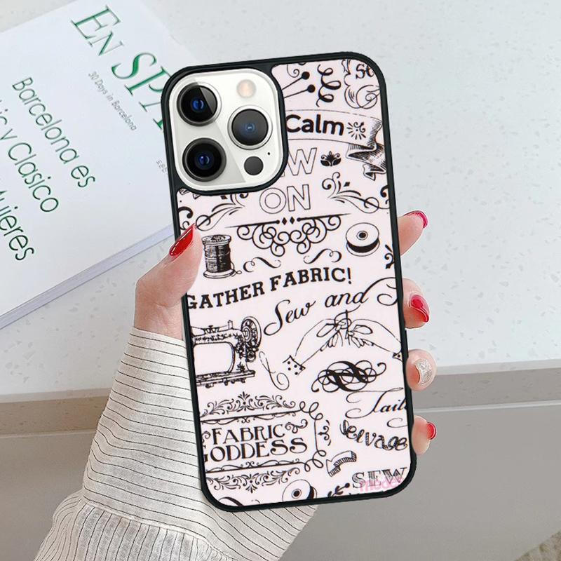 Sewing Machine Pattern Phone Case For IPhone 18 17 Air 15 16 16e 14 13 Pro Max Coque 12 11 Pro Max PLUS fundas cover