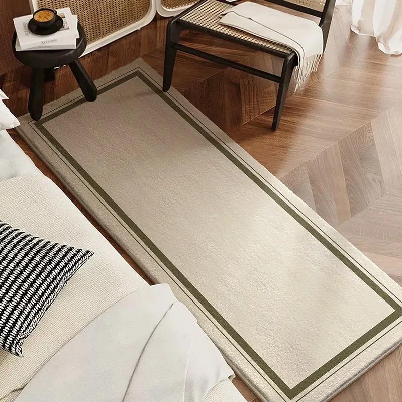 Bedroom Carpet Bedside Floor Mat Runner Rug Long Carpets Minimalist Solid Color Soft Fluffy Carpets Home Decoration Rugs