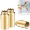 2pcs Brass Tap Extension Thread Fitting 1/2 Inch 40mm Brass Tap Extension Simple to Use for Plumbing & Heating Systems