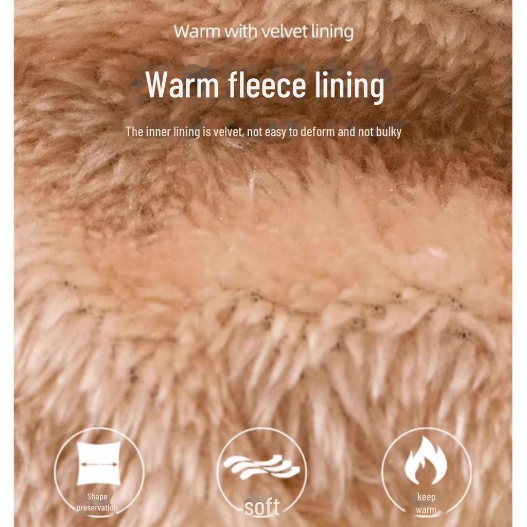 Men's Winter Touchscreen Gloves: Double-Layered, Thick, Warm, Wool-Knit, Plus Velvet, Cold-Proof for Outdoor Cycling.