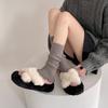 Socks College Style Spring And Autumn Medium Tube Stacking Socks Solid Color Lace Lolita Wool Leg Cover