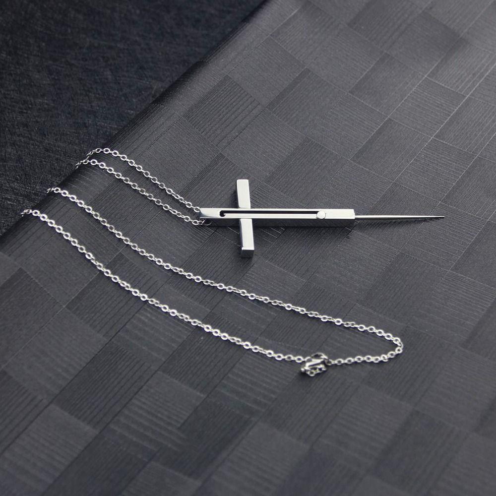 Adjustable Length Square Toothpick Necklace Retractable Push-pull Fruit Pick  Hiking