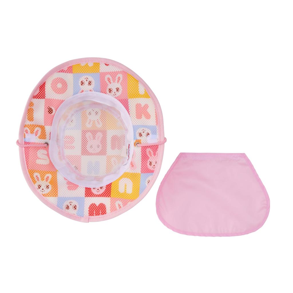 [Miki House] Ten-gallon hat, hat, rabbit, sun hat, girls, baby, kids, children's clothing, chin strap, 12-9106-144, 50cm, pink