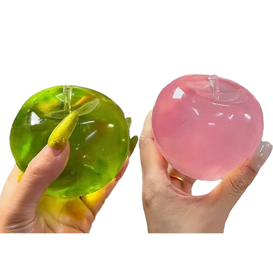 Smooth Texture Crystal Apple Stress Ball, Ultra-Thin Soft Skin Sensory Toy, Offi Relaxation Anxiety Relief Gift