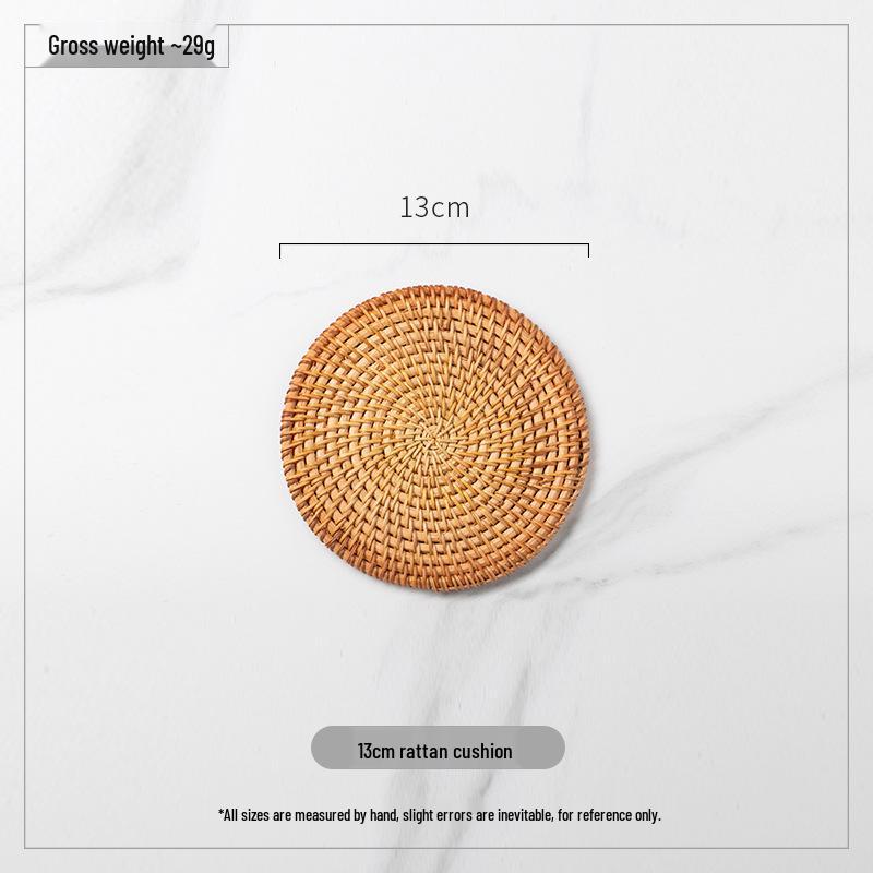 Vietnamese Rattan Tea Coaster Set: Autumn-Inspired Insulating Mats for Tea Ceremony and Kung Fu Tea Set Accessories