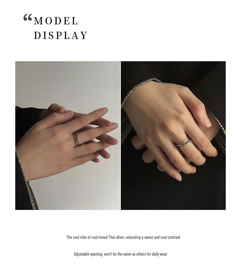 Adjustable Irregular S925 Sterling Silver Ring for Men and Women - Versatile, High-End Style