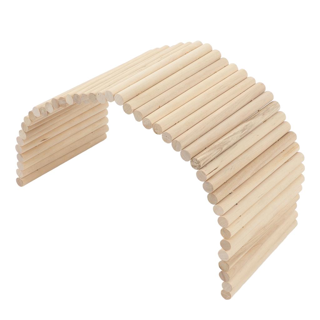 Pet Bridge Wooden Safe Bendable Small Pet Climbing Tunnel for Rabbits Guinea Pigs Hamsters