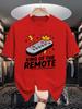King Of The Remote Crown TV Remote Graphic Unisexs Crew Neck T Shirt Humor Quote Print Short Sleeve Casual Cotton Daily Street Tops