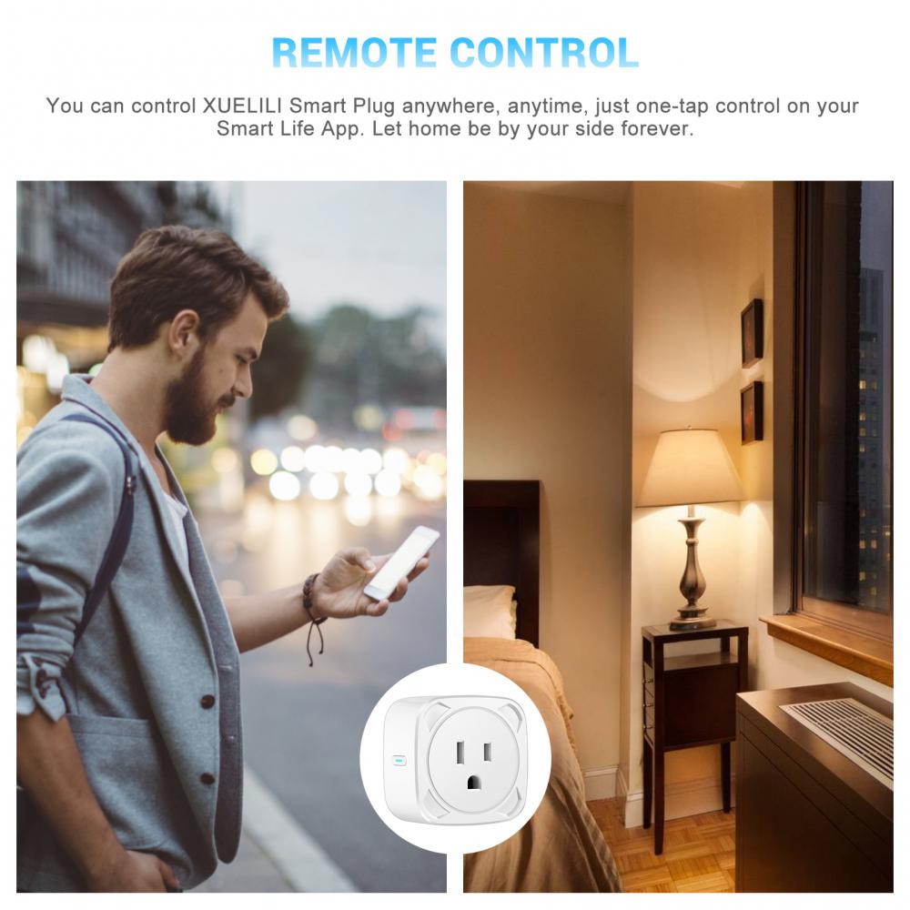 Corui Tuya Wifi Smart Socket With Power Monitor 16a Us Smart Plug Support Smart Life App Alexa Google Assistant Voice Control