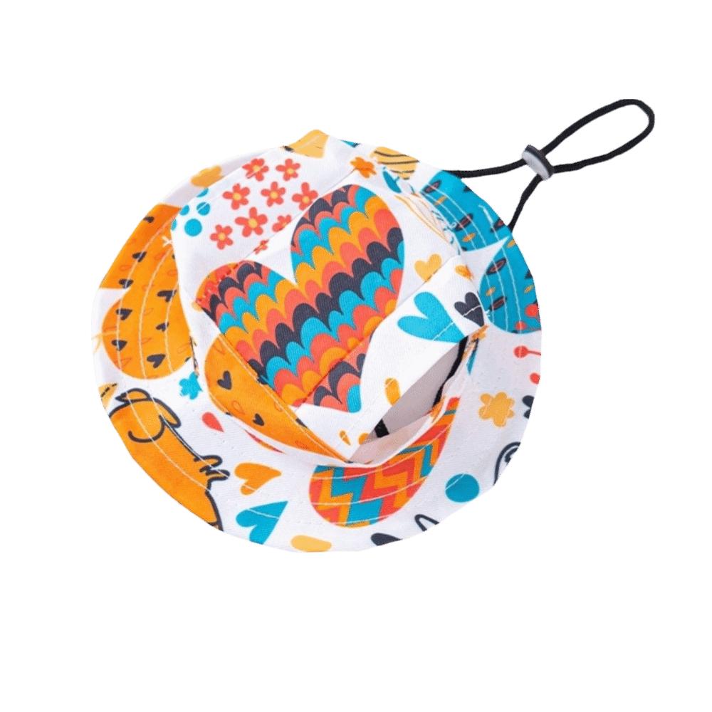 

Ear Exposed Pet Sun Hat Adjustable Dog Sunscreen Hat Cute Dog Fisherman Hat Outdoor Travel S