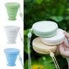 New 220ML Silicone Folding Cup Heat Resistant Portable Drinking Cups With Lid Food Grade Travel Water Cup Travel Use