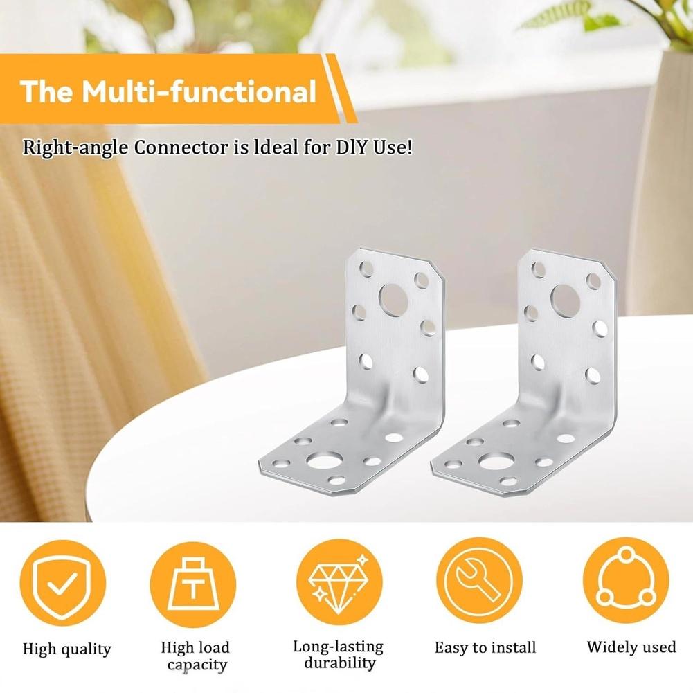 20pcs L-Shaped Corner Brackets Iron Metal Right Angle Corner Bracket For Shelves Wood Furniture Fixing Wall Bracket Connector