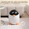 Pinguinform Mülleimer Doppelkammer-Design Versiegelnder Deckel Mülltonne mit versteckten Beuteln Wasserdicht Geruchsverschluss Abfalleimer Müllbehälter
