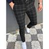 European And American Autumn And Winter Men's Printed Casual Fashion Striped Mid-waist Pencil Pants Slim Pants