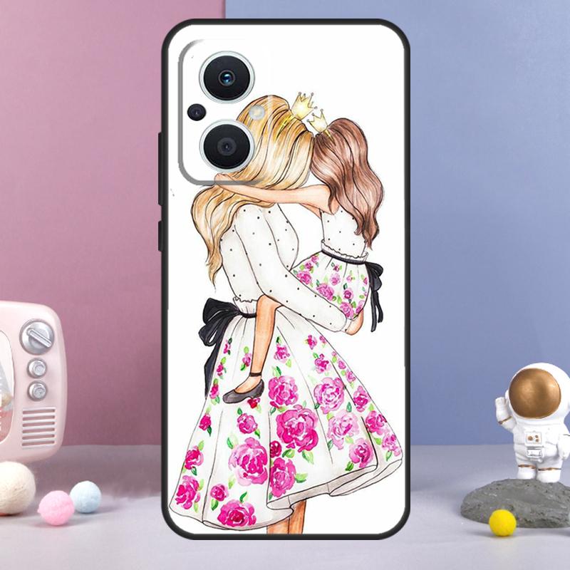 Beautiful Mother Daughter Son Funda For OPPO Reno 11 F 12F 13F 14F 10 12 13 14 Pro 7 8 Lite OPPO Find X9 X6 X5 X8 Pro Case