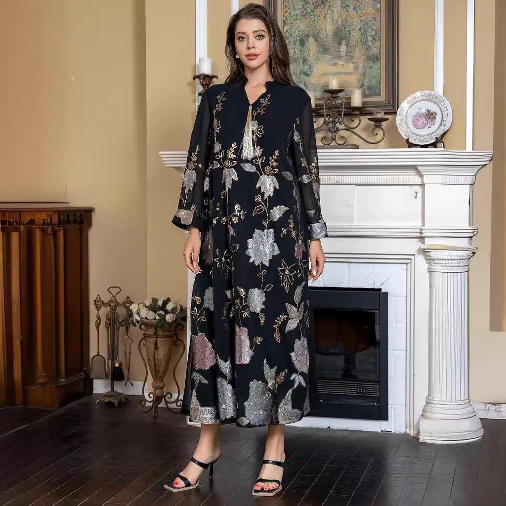 Paillettenstickerei Quastenkleid im Nahen Osten für Damen