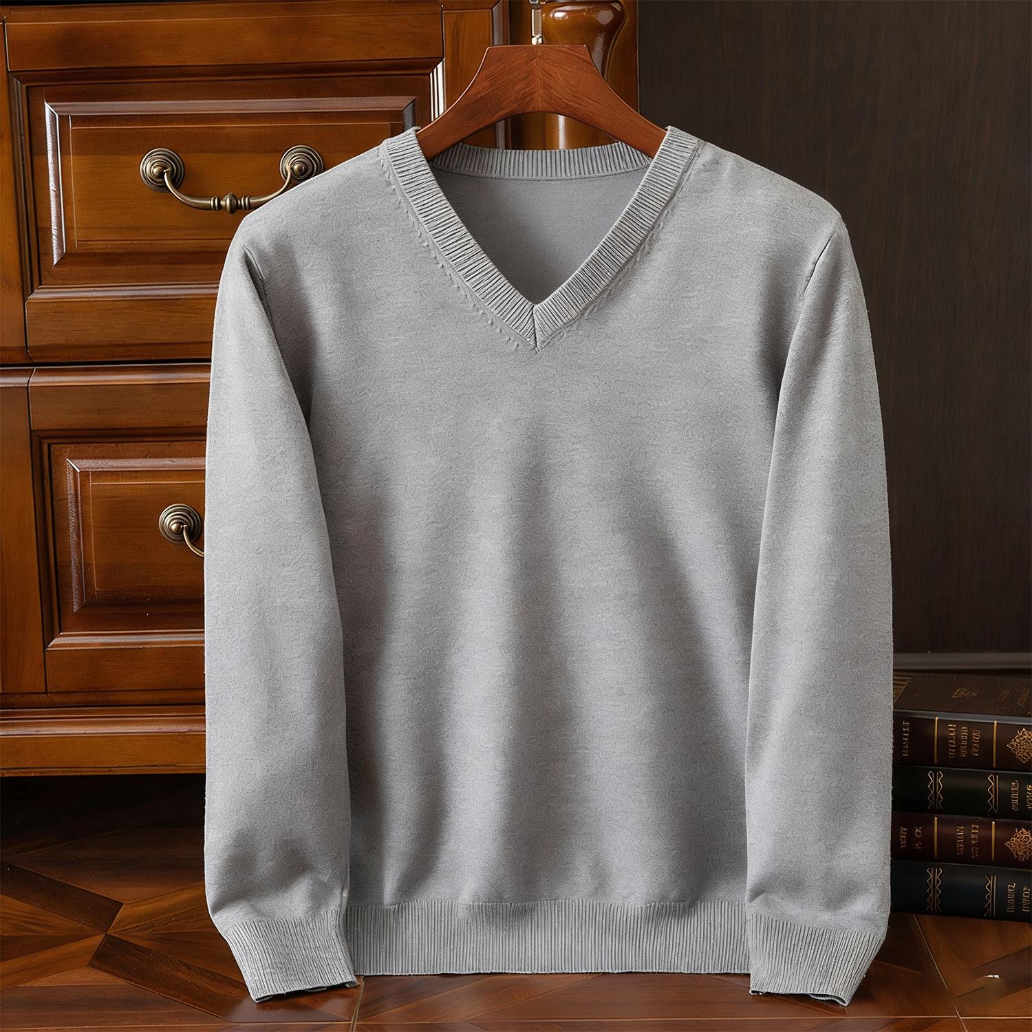 

Чоловічий жіночий високоякісний в’язаний светр осінь-зима Пуловер з V-подібним вирізом Топи з довгими рукавами Блуза Формальний одяг Сорочки Майки для чоловіків S