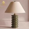 Nordic Minimalist Modern Resin Base Bedroom Bedside Table Lamp Postmodern Creative Hotel Villa LED Fabric Table Lamp