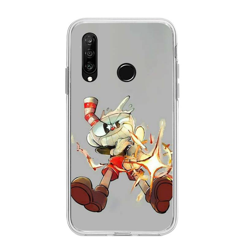 Süßes Spiel Cuphead Handyhülle für Huawei P20 P40 Lite P30 Pro P Smart 2019 Nova 3e 6 Se Silikon Transparent Soft Cover