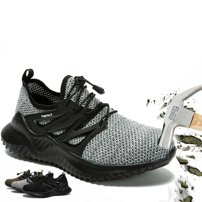 Scarpe antinfortunistiche con puntale in acciaio anti-schiacciamento e anti-perforazione Leggere Scarpe di Sicurezza da Lavoro Per Uomo Traspiranti Scarpe di Sicurezza Sportive Stivali da Lavoro