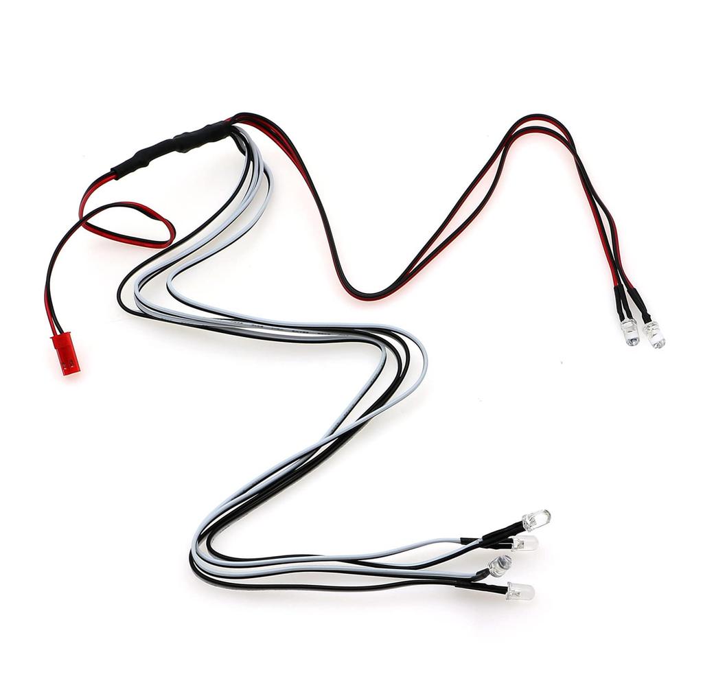 SHEAWA 5mm 6-Piece LED Light Kit for RC Cars, Red and White, Modification Parts