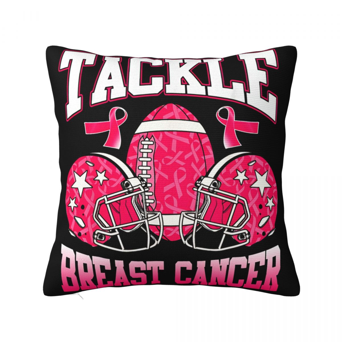 

Pink Out Tackle Breast Cancer Awareness Football Square Pillow Covers Room Cushion Cover Cool Decor Throw Pillow Case 4040 30x30cm 12x12in