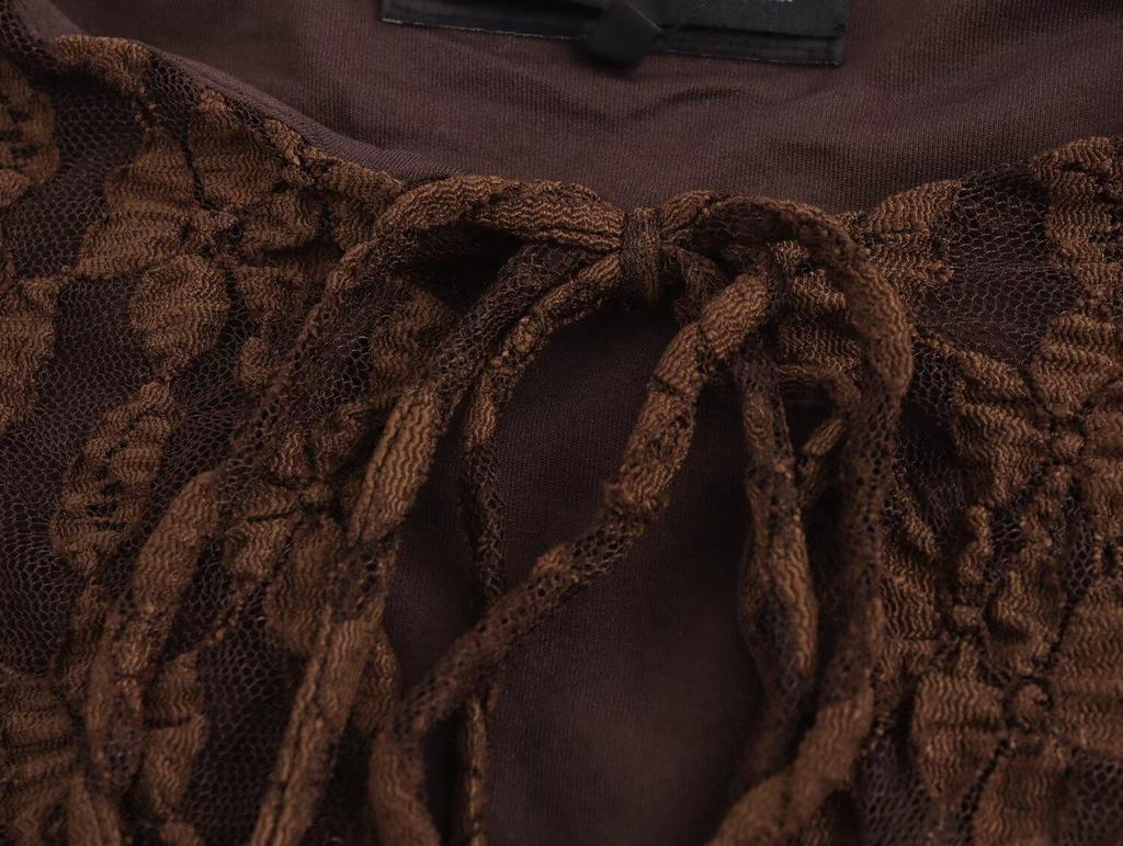 2024 Autumn Women's European & American Style Lace Long Sleeve Maxi Dress