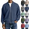 Herren Casual Reißverschluss Stehkragen Langarm Reversjacke