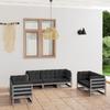 7-piece Garden Set with Cushions Solid Pine Wood