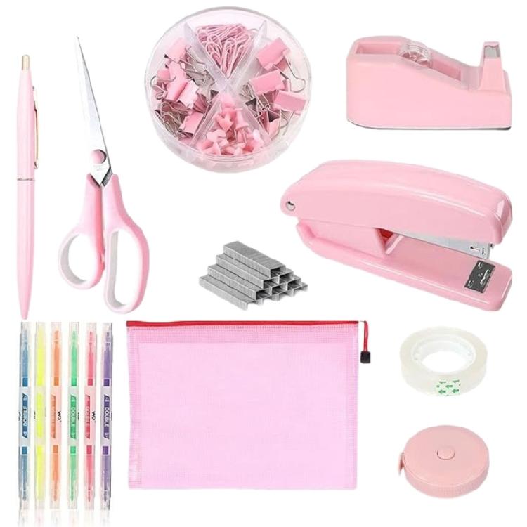 

Multipurpose Office Supplies Set for File Paper Document Organization, File Bag Colored Highlighter Paper Clip Push Pin 1
