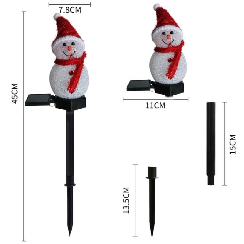 Solar Garden Lights Christmas Decoration Snowman Waterproof Solar Streetlight for Outdoor Ground Plug Light Lawn Landscape Light