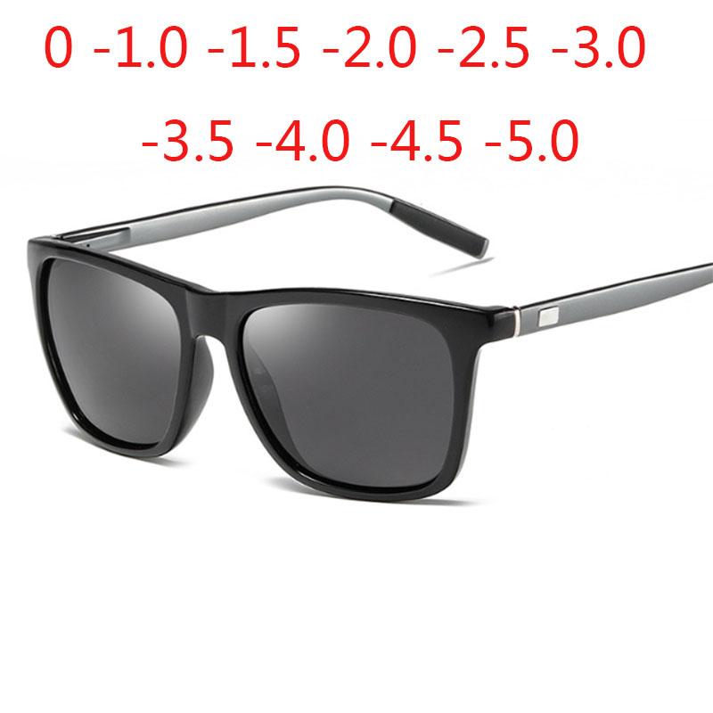 Modische Sonnenbrille Herren Damen Aluminium Magnesium Fahrer Quadratisch Korrekturbrille 0 -0,5 -1,0 -2,0 Bis -5,0