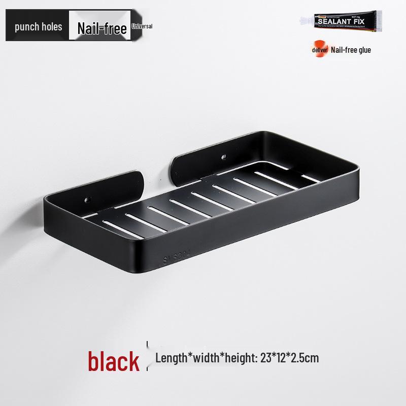 304 Stainless Steel Wall-Mounted Draining Soap Holder - No Water Accumulation for Hotel Use.